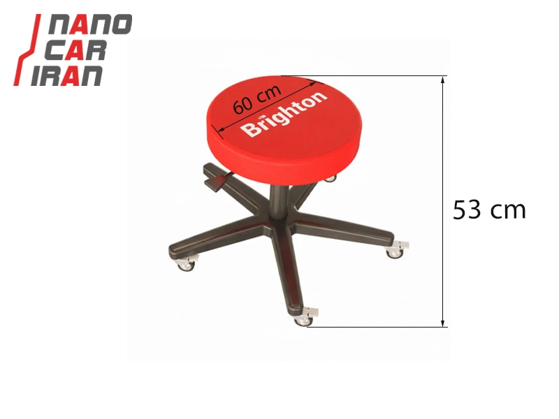 صندلی جک‌ دار چرخ‌ دار دیتیلینگ برایتون – بدون پشتی و بدون جعبه ، رنگ قرمز